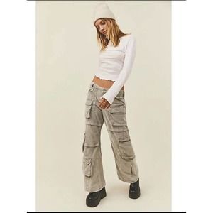 Free People Last Time Stacked Cargo Corduroy Pants